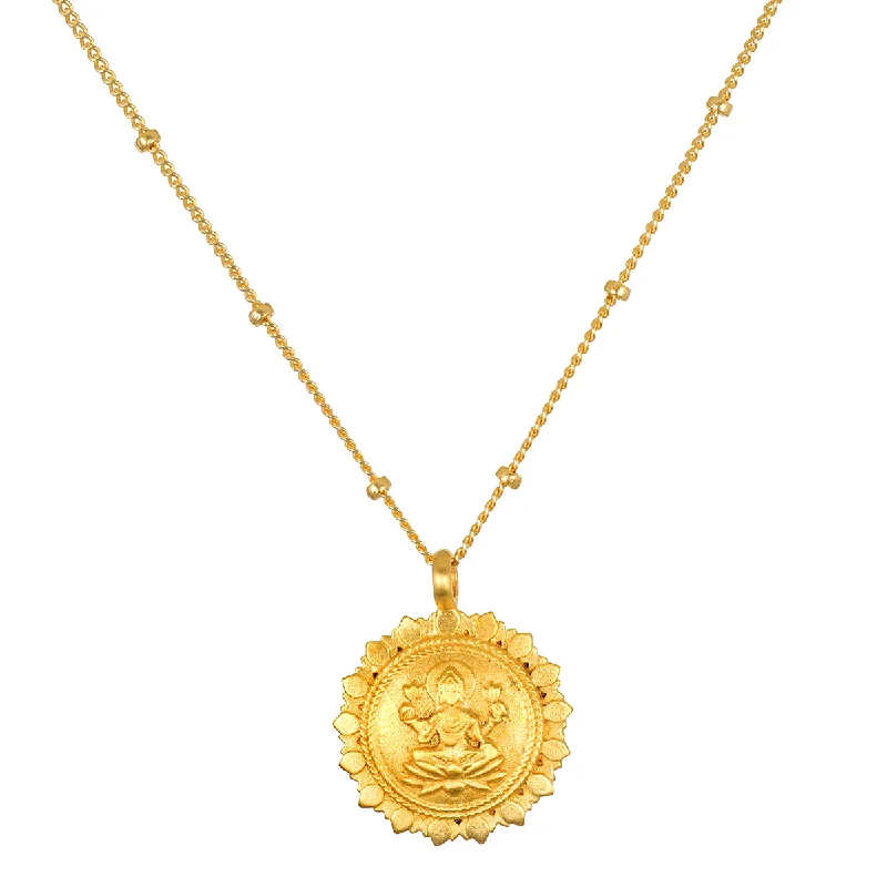 Gold Bar Necklaces-Prosperous Blessings Lakshmi Necklace