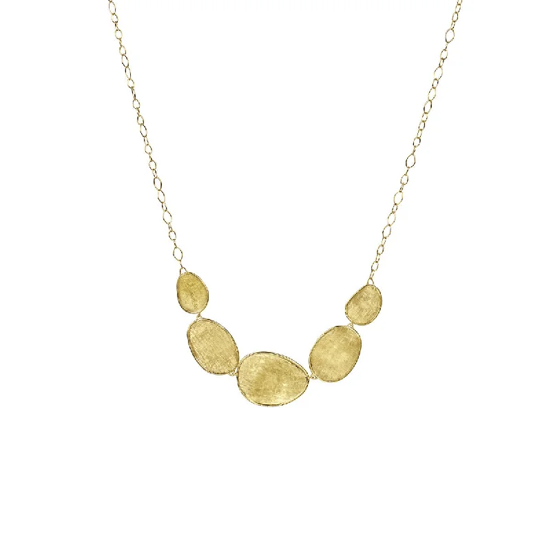 Elegant Gem Necklaces-18K Yellow Gold Graduated Necklace