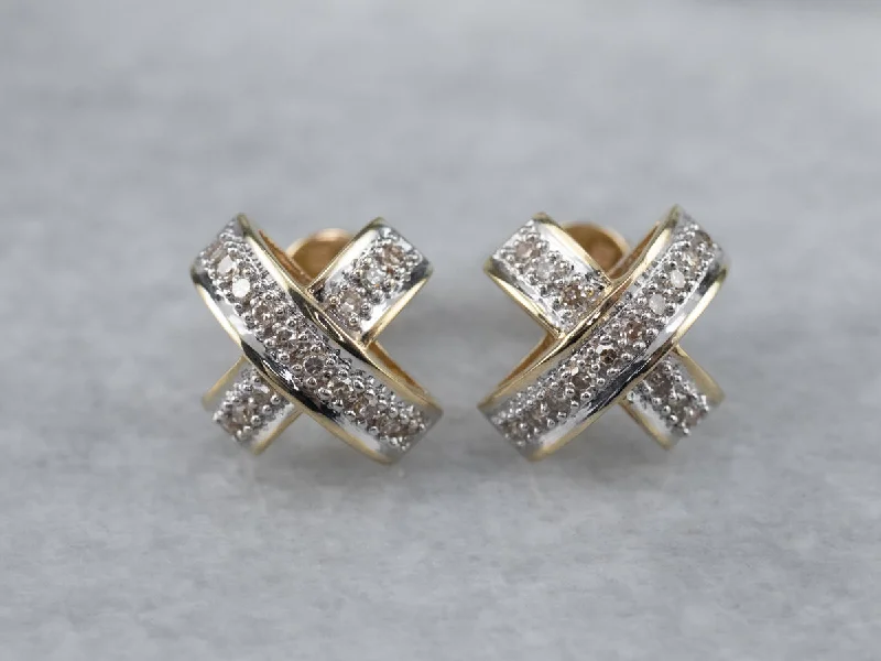 Party Earrings-Diamond X Stud Earrings