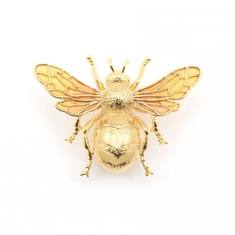 Gold Leaf Brooch-Queen Bee Large brooch Bill Skinner Gold plated