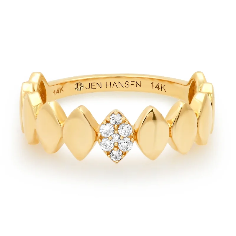 Bridal Set Rings-DIAMOND SHAPES RING, 14kt GOLD