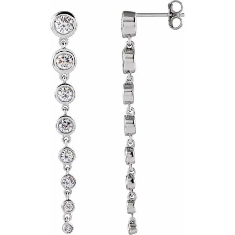 Trendy Earrings-14K White 1 3/4 CTW Lab-Grown Diamond Earrings