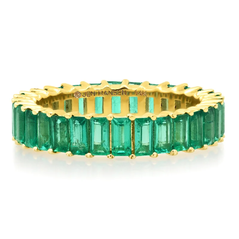 Sapphire Rings-EMERALD ETERNITY RING, 14KT GOLD