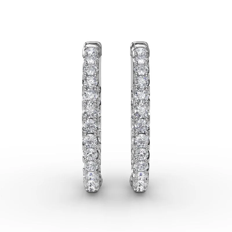 Pink Stud Earrings-2.07ct Diamond Hoop Earrings ER4893