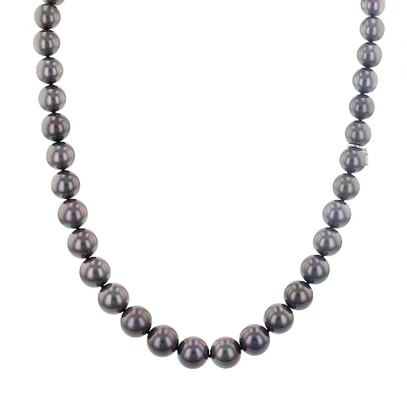 Star Necklaces-Black South Sea Cultured Pearl Graduated Necklace