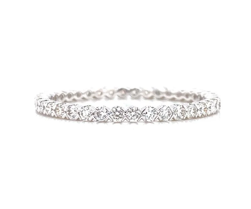 Twisted Rings-14K White Gold 0.46ct Diamond Criss-Cross Eternity Band