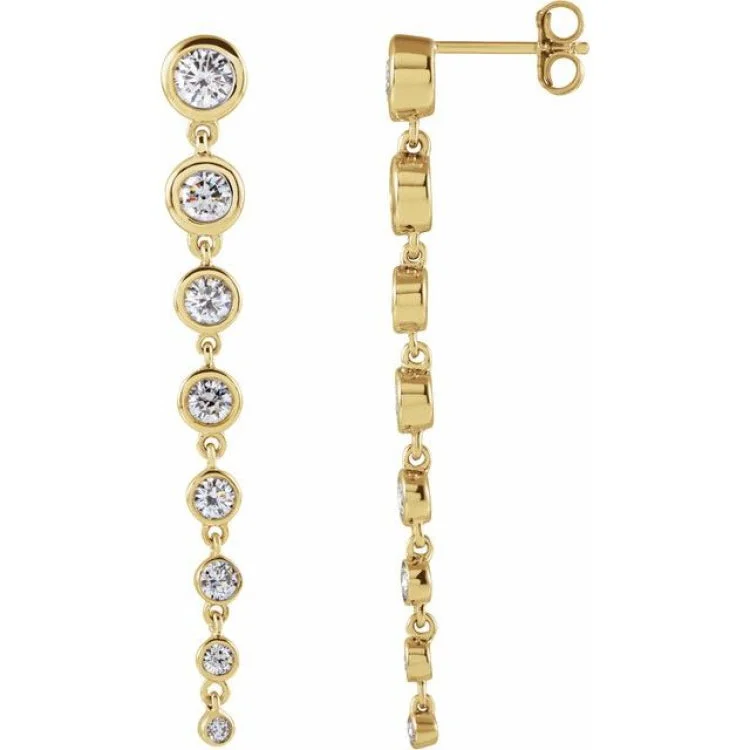 Dangle Earrings-14K Yellow 1 3/4 CTW Lab-Grown Diamond Earrings