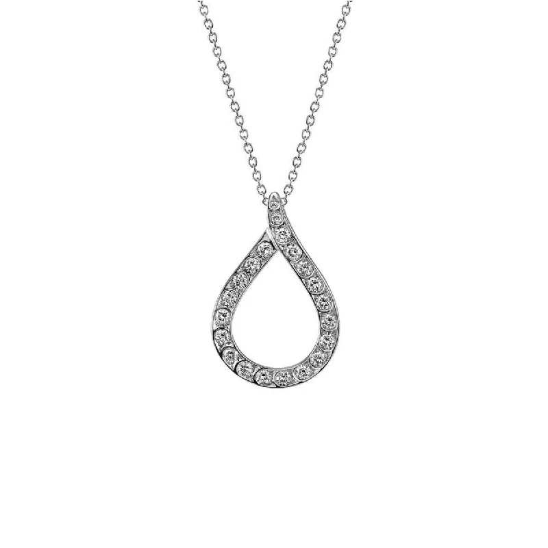 Heart Shape Pendant Necklaces-Artisan Pave Diamond Teardrop Pendant Necklace