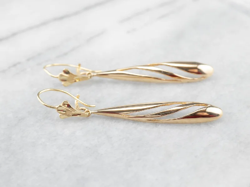 Classic Stud Earrings-Teardrop Gold Drop Earrings