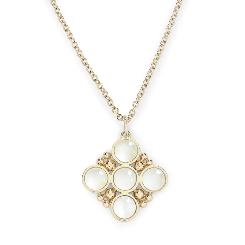 Geometric Charm Necklaces-Bubbles Classic Chain Necklace with Moonstone