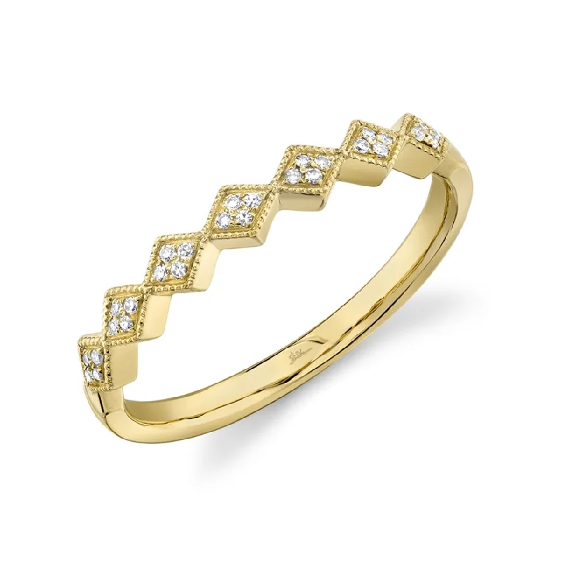 Simple Gold Rings-14K Yellow Gold Diamond Lady's Ring