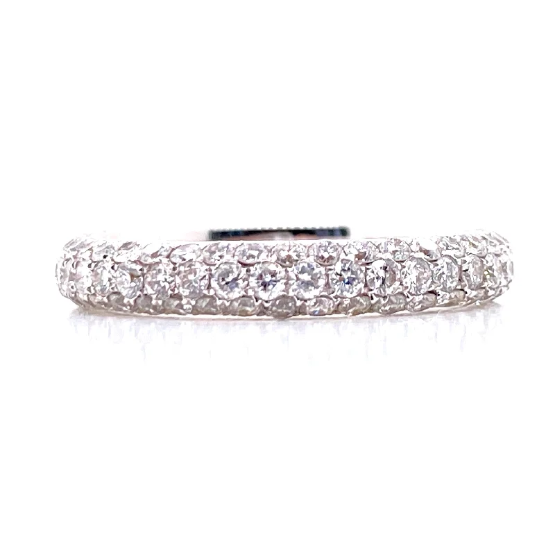 Multi-stone Rings-14K White Gold Diamond Pave Band