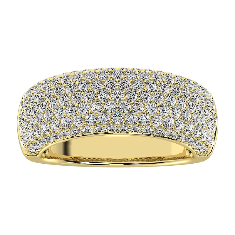 Wedding Rings with Sapphires-14K Yellow Gold 1 5/8 Ct.Tw. Diamond Pave Set Fashion Band