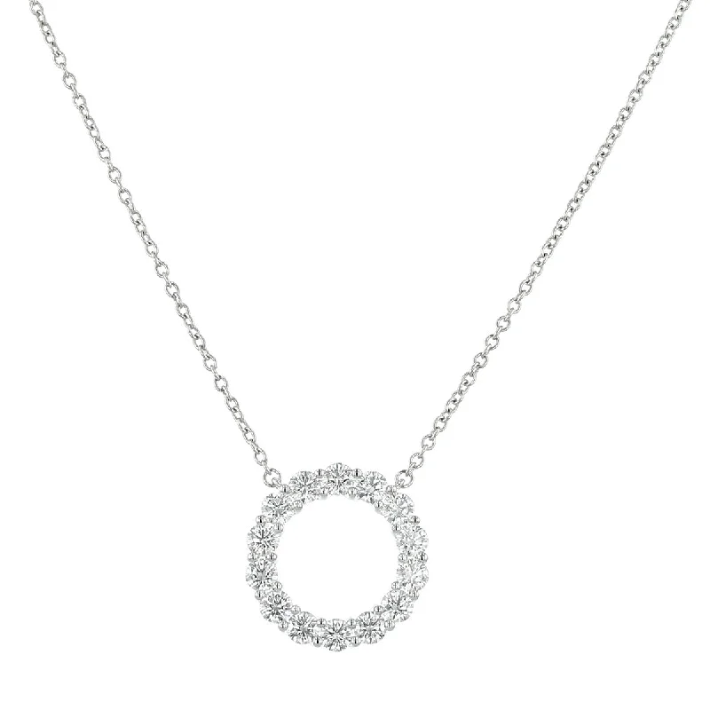 Diamond Pendant Necklaces-Circle Pendant Necklace