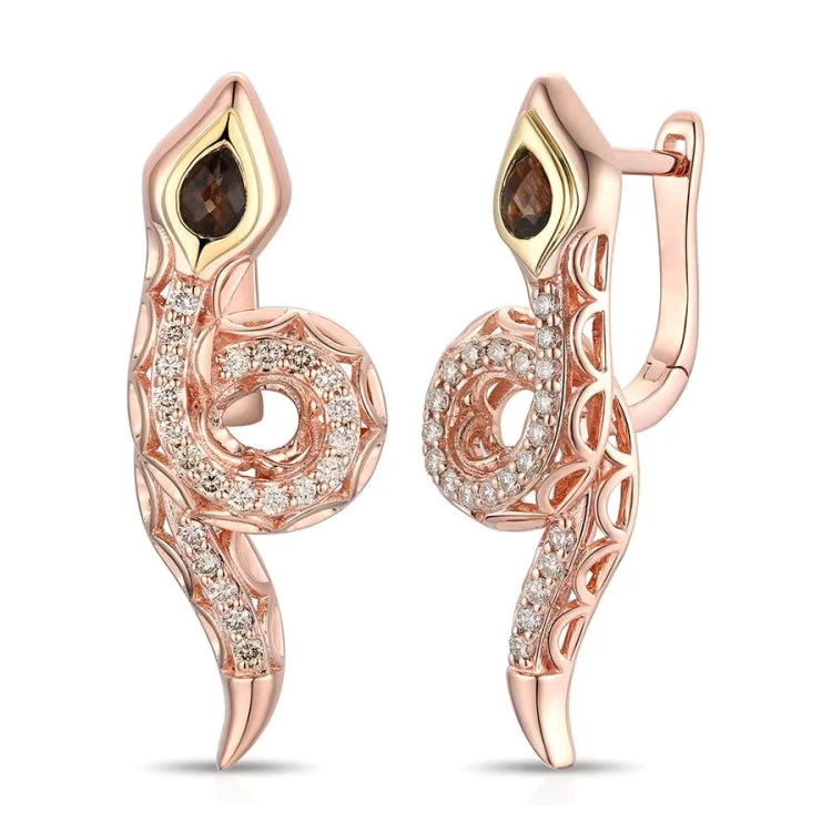 Abstract Earrings-Le Vian 14K Two Tone Gold Earrings