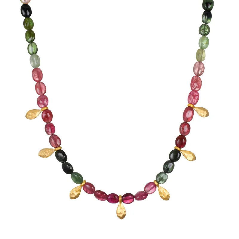 Moon Pendant Necklaces-Beginning to Bloom Tourmaline Necklace