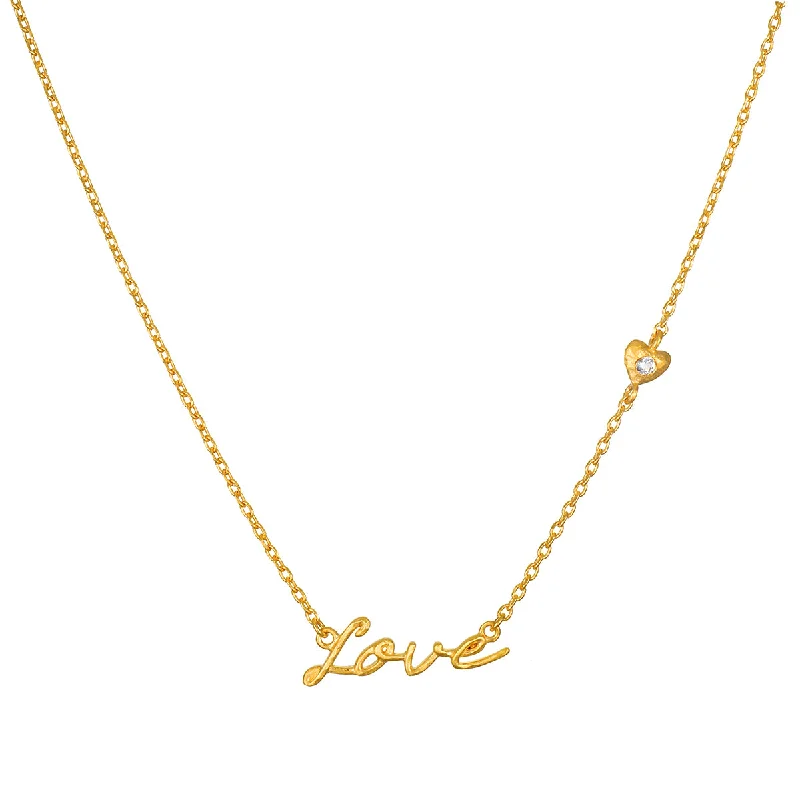 Diamond Pendant Necklaces-Adorned with Love Gold Necklace