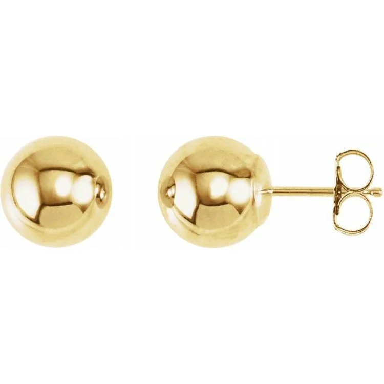 Trendy Earrings-14K Yellow 8 mm Ball Earrings