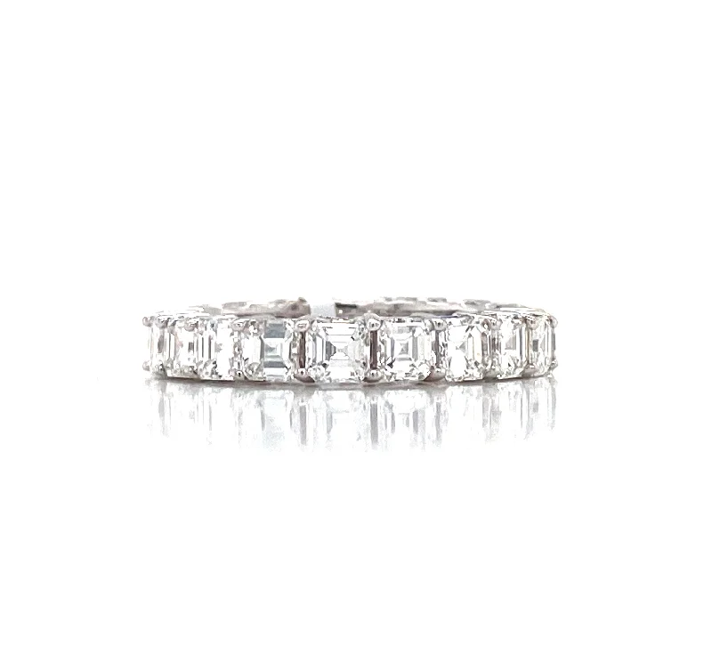 Women's Rings-18K White Gold Ascher Diamond Eternity Band