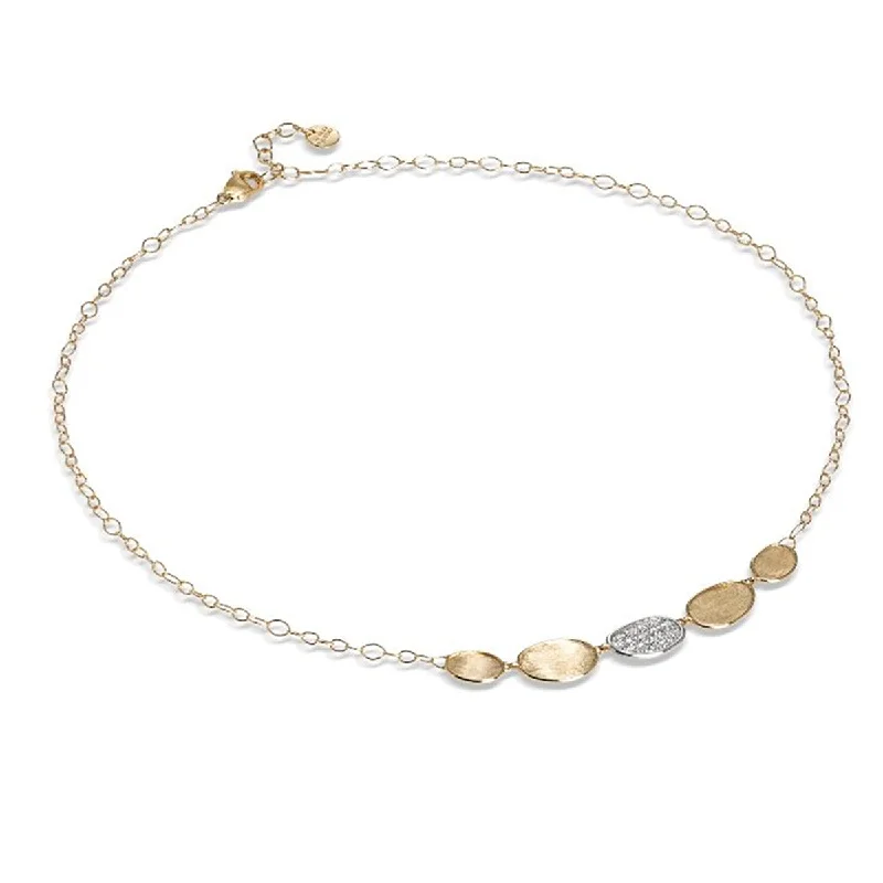 Heart Necklaces-18K Yellow Gold and Diamond Petite Half Collar Necklace