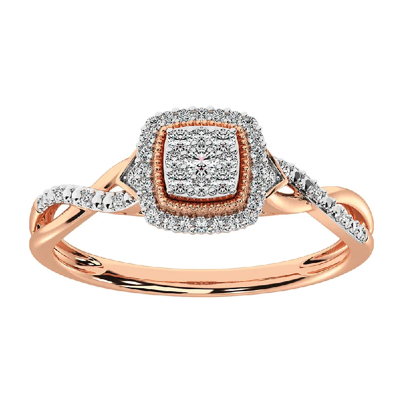 Stackable Rings-10K Rose Gold 1/5 Ct.Tw. Diamond Promise Ring