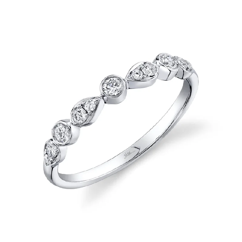 Cushion Cut Rings-14K White Gold Stackable Diamond Ring