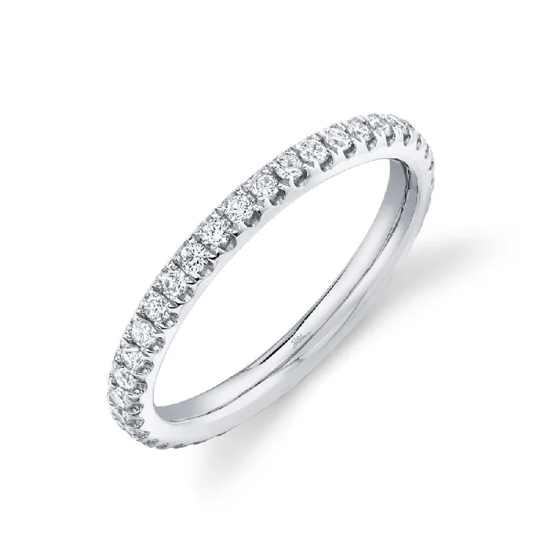 Gold Engagement Rings-14K White Gold Diamond 2.4mm Eternity Band