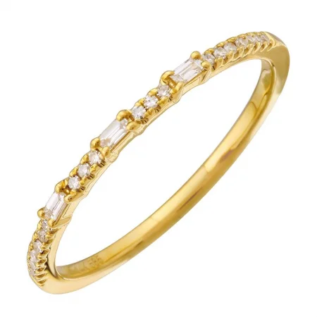 Vintage Gold Rings-14K Yellow Gold Diamond Stackable Band