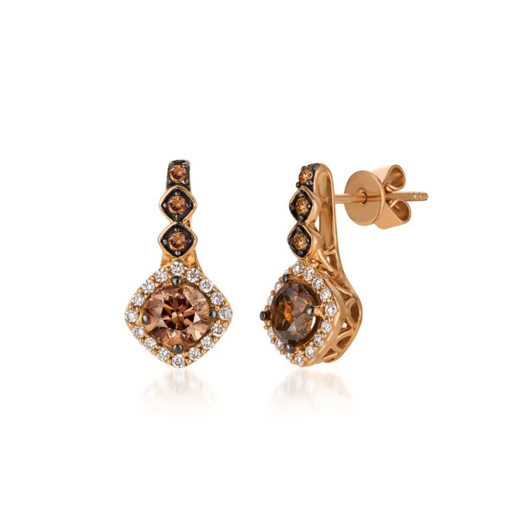 Iridescent Drop Earrings-Le Vian 14K Strawberry Gold Earrings