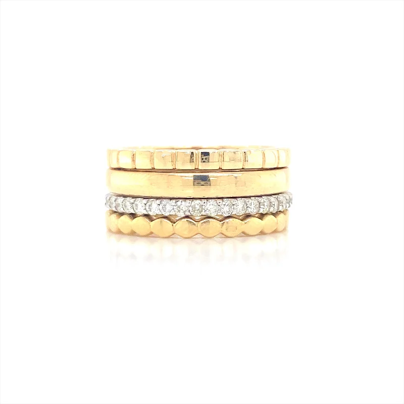 Oval Engagement Diamond Rings-14K Yellow& White Gold Diamond Ring Set