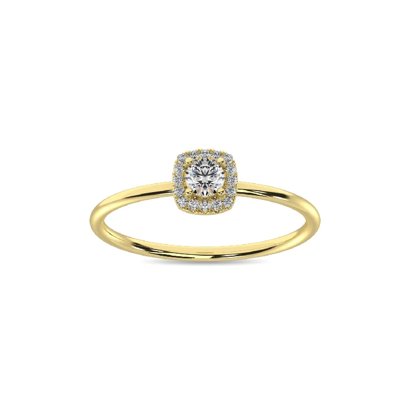 Yellow Gold Rings-Diamond 1/5 ct tw Round Cut Fashion Ring in 10K Yellow Gold