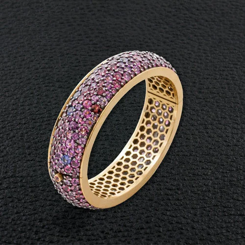 Geometric Gold Bangles-Multi-color Spinel Bangle Bracelet