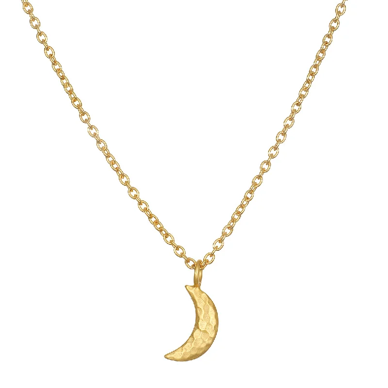 Gold Rope Necklaces-Bestow Light Crescent Moon Necklace