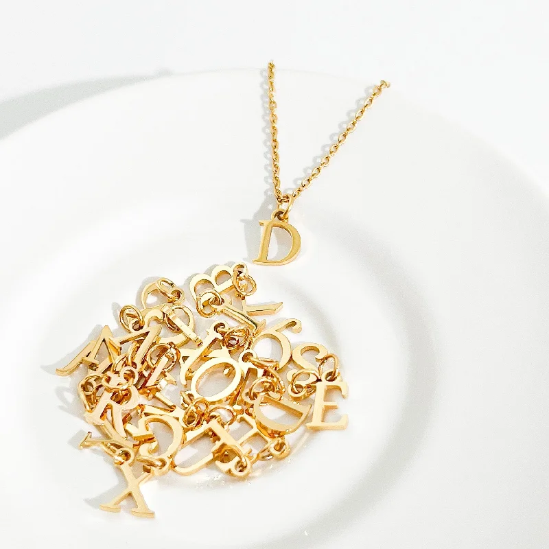 Minimalist Pendant Necklaces-Perfectly Dainty Initial Necklace in Gold