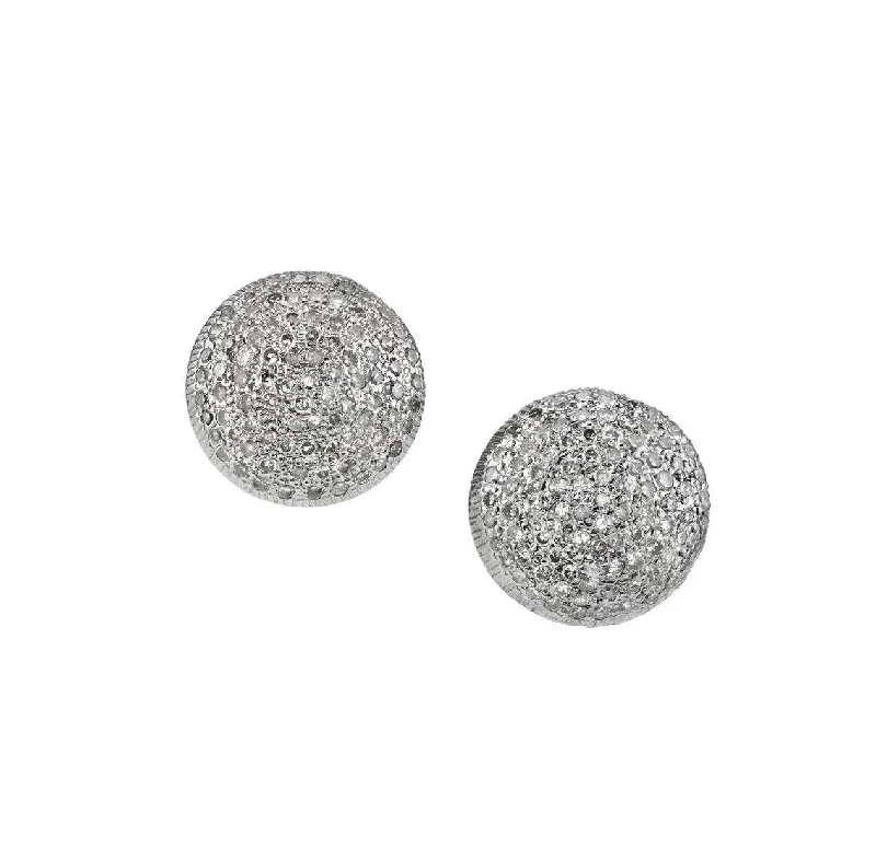 Transparent Stud Earrings-Diamond Domed Stud Earrings  E0000372