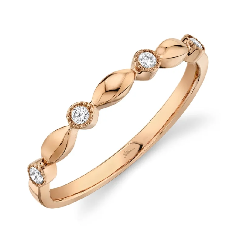 White Gold Rings-14K Rose Gold Diamond Lady's Ring