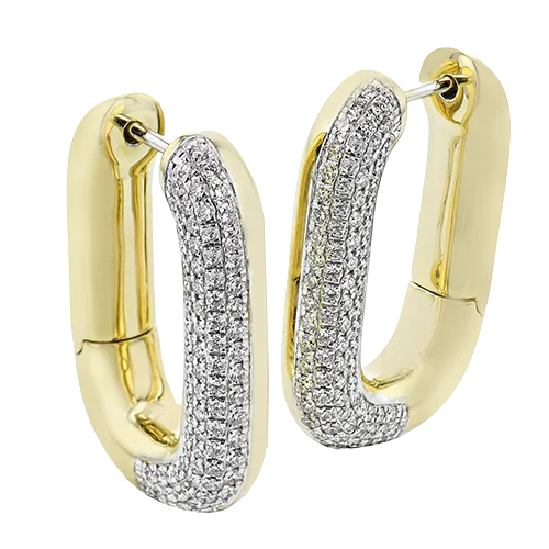 Big Silver Earrings-Hoop Earrings in 18k Gold with Diamonds LE4640