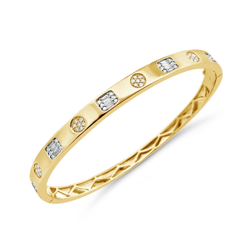 Silver Gold Bangles-Diamond Bangle Bracelet