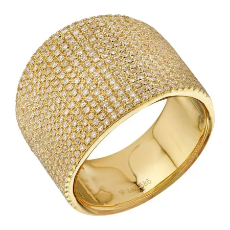 Fancy Diamond Rings-14k Yellow Gold Diamond Cigar Ring