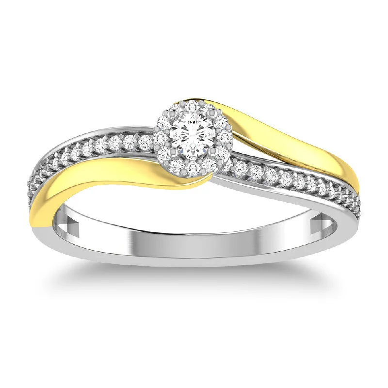 Matching Wedding Rings Sets-10K Two Tone 1/4 Ct.Tw. Diamond Twisted Ring