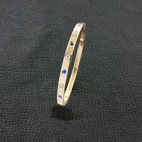 Enamel Bangles Set-Sapphire & Diamond Bangle