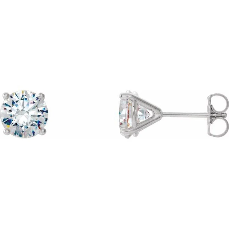 Large Stud Earrings-14K White 2 CTW Natural Diamond Cocktail-Style Earrings