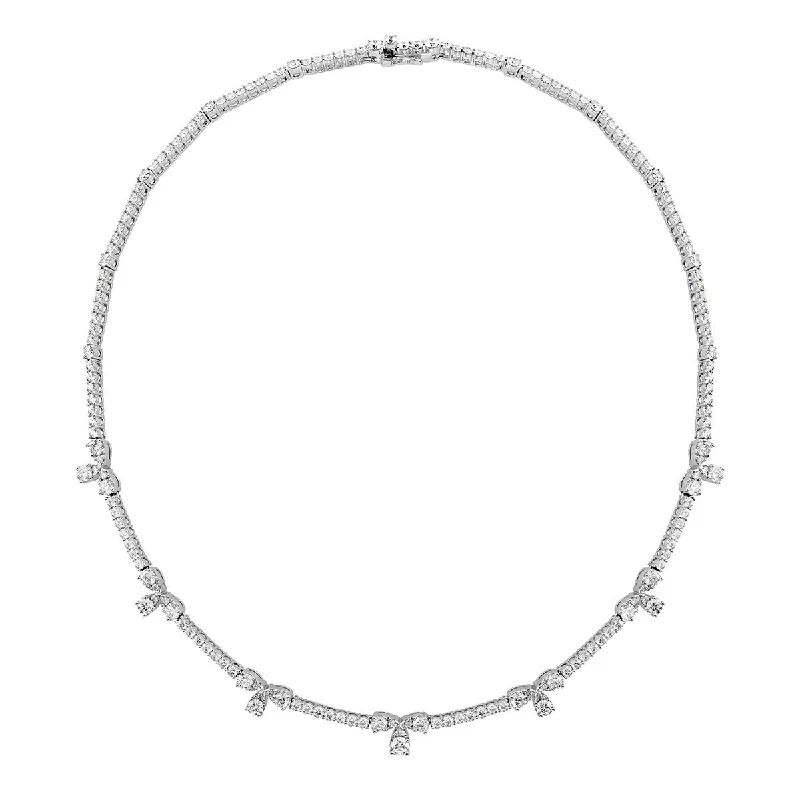 Silver Necklace Sets-Aerial Diamond Line Necklace