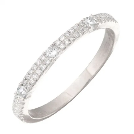 Modern Wedding Band Sets-14K White Gold Diamond Stacking Ring