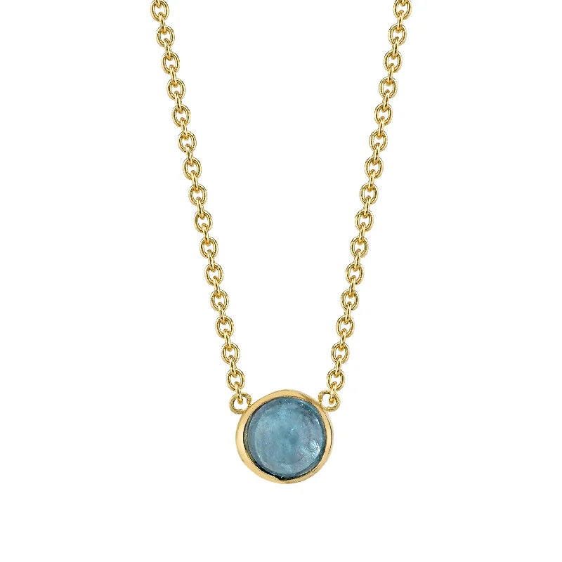 Three-layer Necklaces-Baby Cab Necklace - Aquamarine