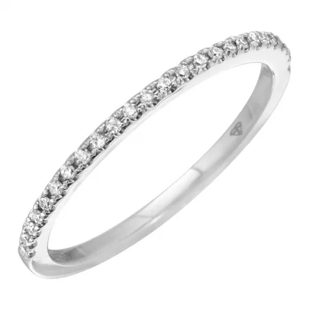 Minimalist Engagement Rings-14K White Gold Thin Diamond Band