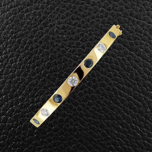 Bangle Sets for Engagement-Sapphire & Diamond Bangle Bracelet