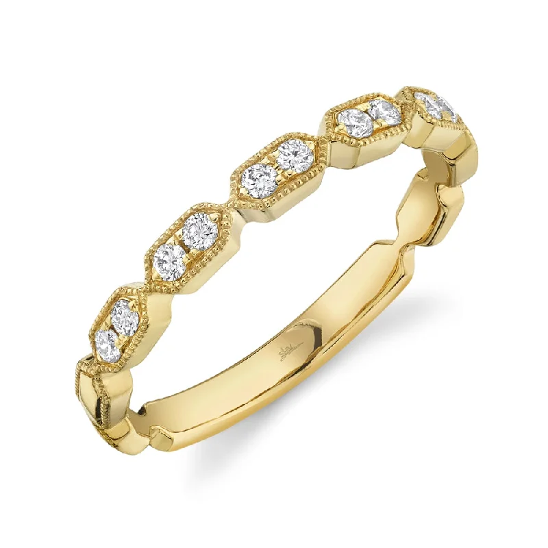 Personalized Wedding Rings-14K Yellow Gold Diamond Stacking Ring