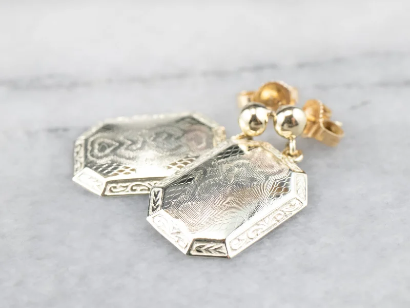 Silver Pearl Earrings-Retrofitted Gold Cufflink Earrings