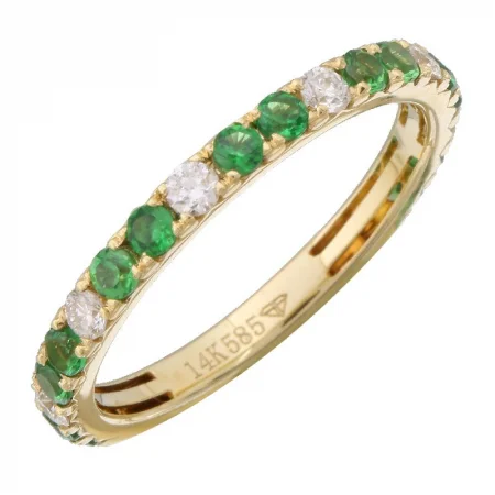 Silver Engagement Rings-14K Yellow Gold Tsavorite Ring